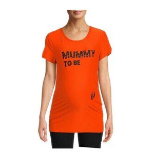 Time and Tru Maternity Shirt Womens Small 4-6 Mummy To Be Ruched Sides So Soft